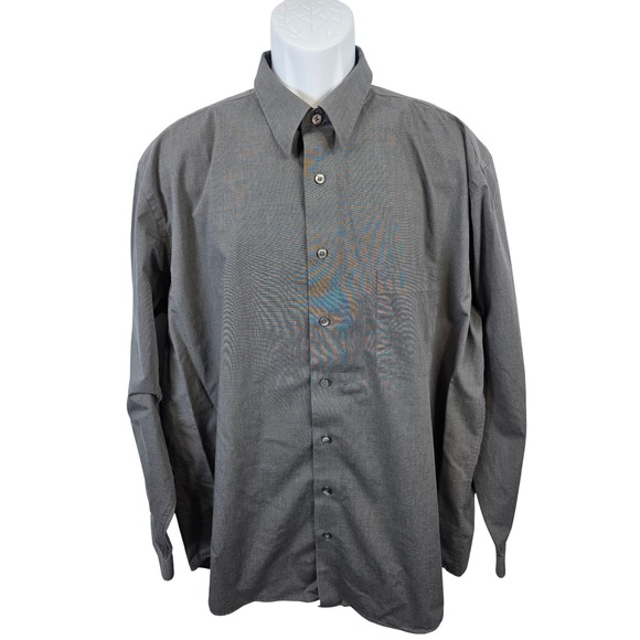 Eddie Bauer Other - Eddie Bauer Mens Tall XL Wrinkle Resistant Dress Shirt Charcoal Long Sleeve/A253